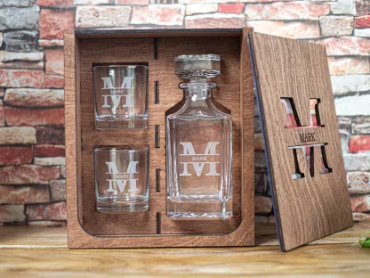 Personalized Whiskey Engraved Decanter Set, Whiskey Glass, Dad's Gifts