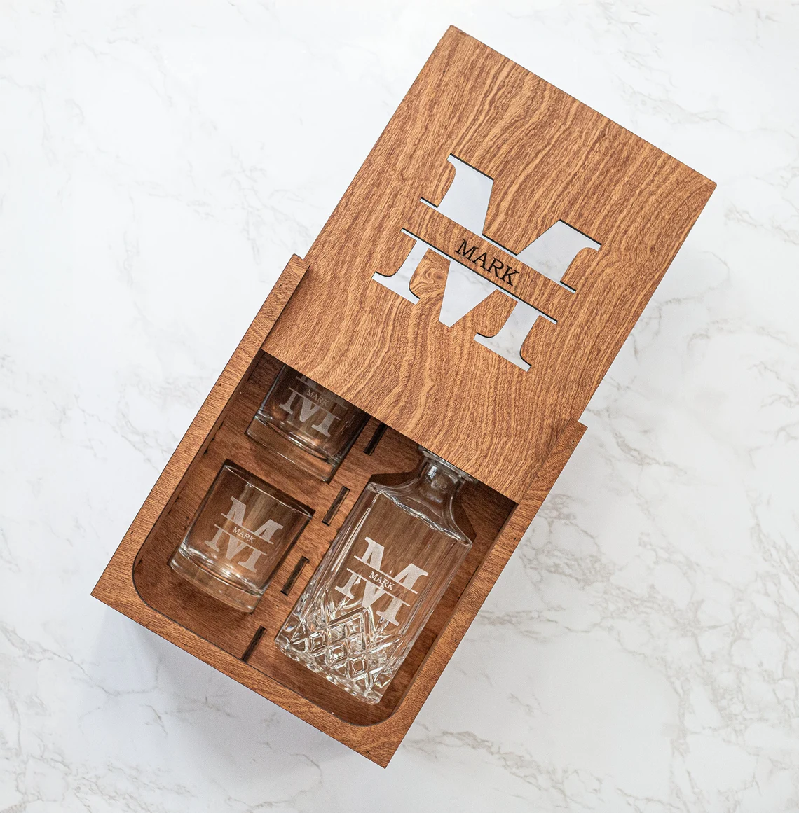 Personalized Whiskey Engraved Decanter Set, Whiskey Glass, Dad's Gifts