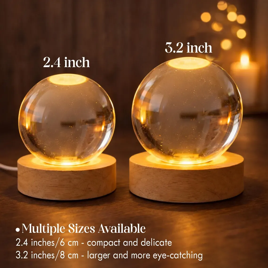 Custom Golf Dad Crystal Ball Night Light,Best Dad By Par Gift