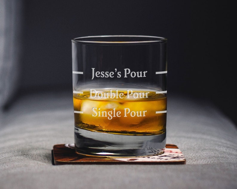 Custom Pour Line Whiskey Glass. Funny Whiskey Glass. Single Pour Double Pour Your Pour. Personalized Rocks Glass. Whiskey Gift