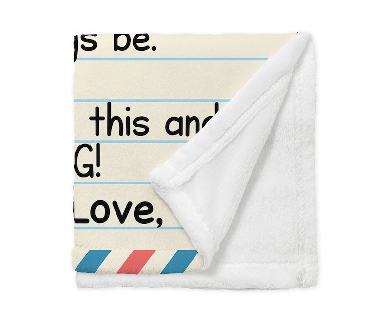 Daughter Blanket, Mom Envelope Letter Blanket, Long Distance Blanket, Mom Loves You Blanket