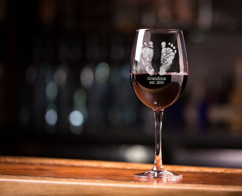 Engraved Baby Footprints Glass, Father's Day Gift, Handprint Whiskey G