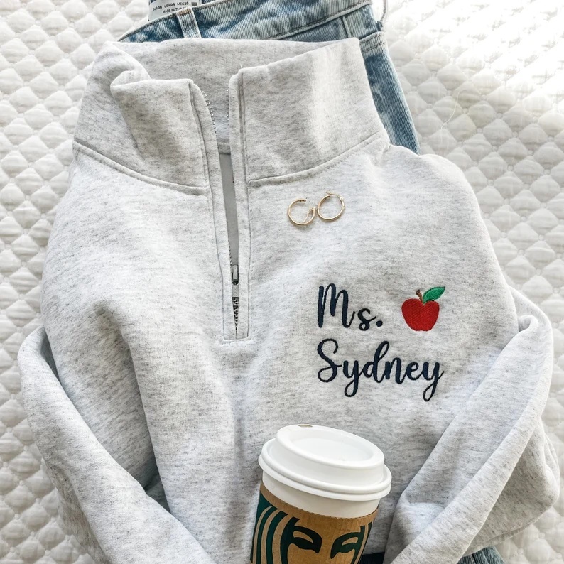 Personalized Quarter Zip Sweatshirt | Custom Embroidered Name Crewneck