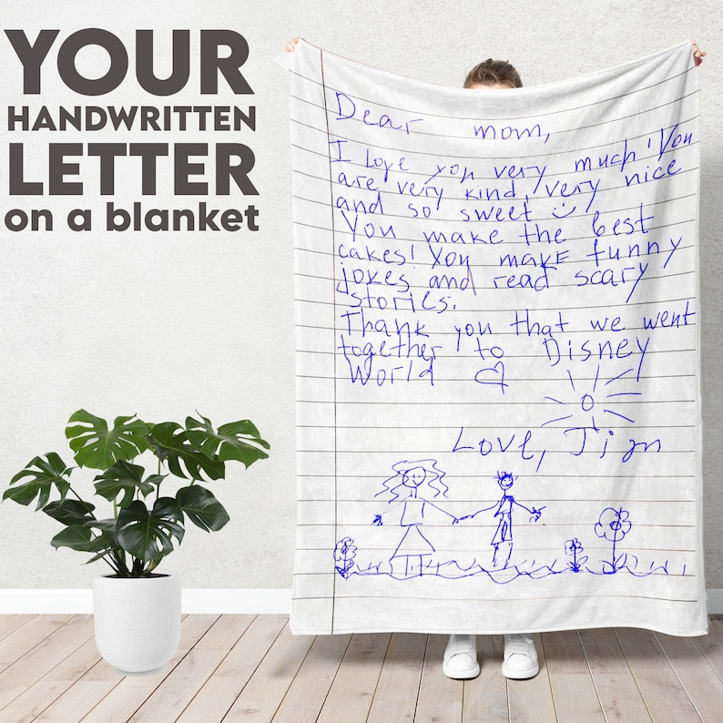 Personalized Love Letter blanket Custom Christmas Blanket  with Actual Handwriting Mom blanket Letter to daughter blanket Memorial blanket 商品缩略图