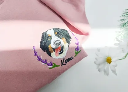Custom Dog Face Embroidered Sweatshirt,Cat Sweatshirt,Dog Lover Sweatshirt