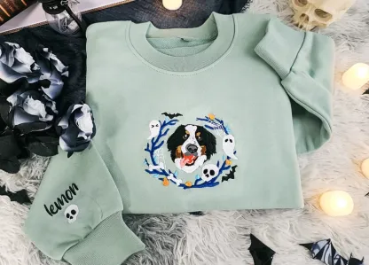 Custom Dog Face Embroidered Sweatshirt From Your Photo,Cat Sweatshirt,Dog Mom Sweatshirt