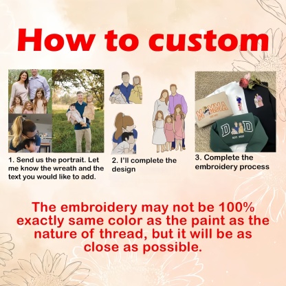 Custom Embroidered Dad Sweatshirt with Photo | Personalized Dad and Son Hoodie | Fathers Day or Birthday Gift for Dad | Portrait Shirt