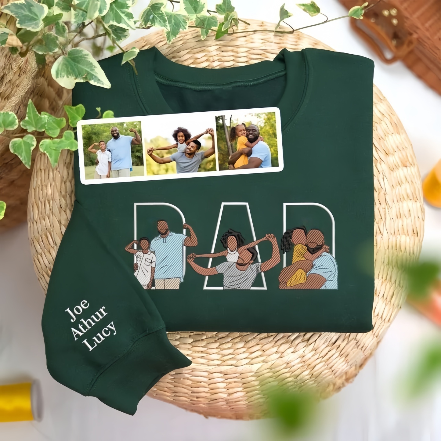 Fathers day Embroidered dad shirt, custom photo shirt