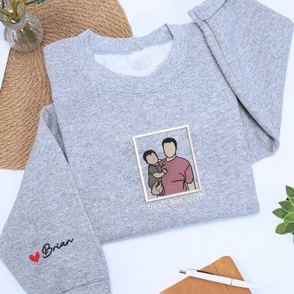 Embroidered Family Couple Portrait t shirt, Custom embroidered photo sweatshirt