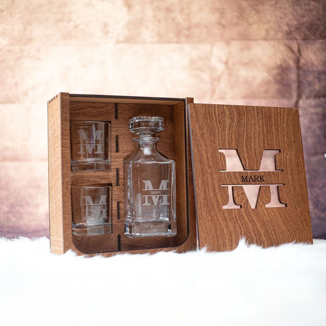 Personalized Whiskey Engraved Decanter Set, Whiskey Glass, Dad's Gifts