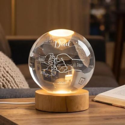 Custom Dad's Fist Crystal Ball Night Light