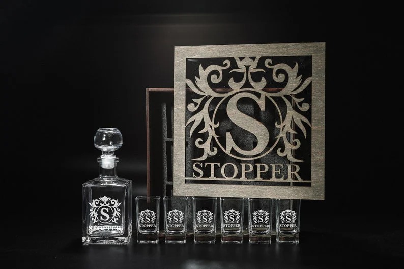 CUSTOM TEQUILA DECANTER SET - Personalized Father's Day Gift for Dad & Grandpa