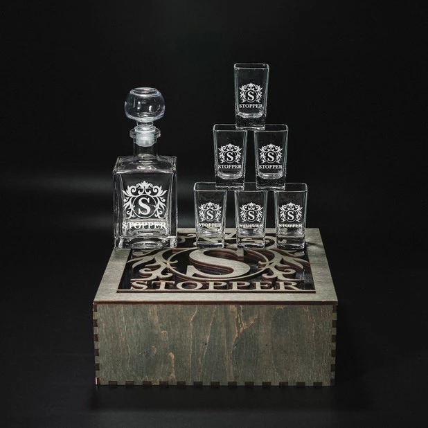 CUSTOM TEQUILA DECANTER SET - Personalized Father's Day Gift for Dad & Grandpa