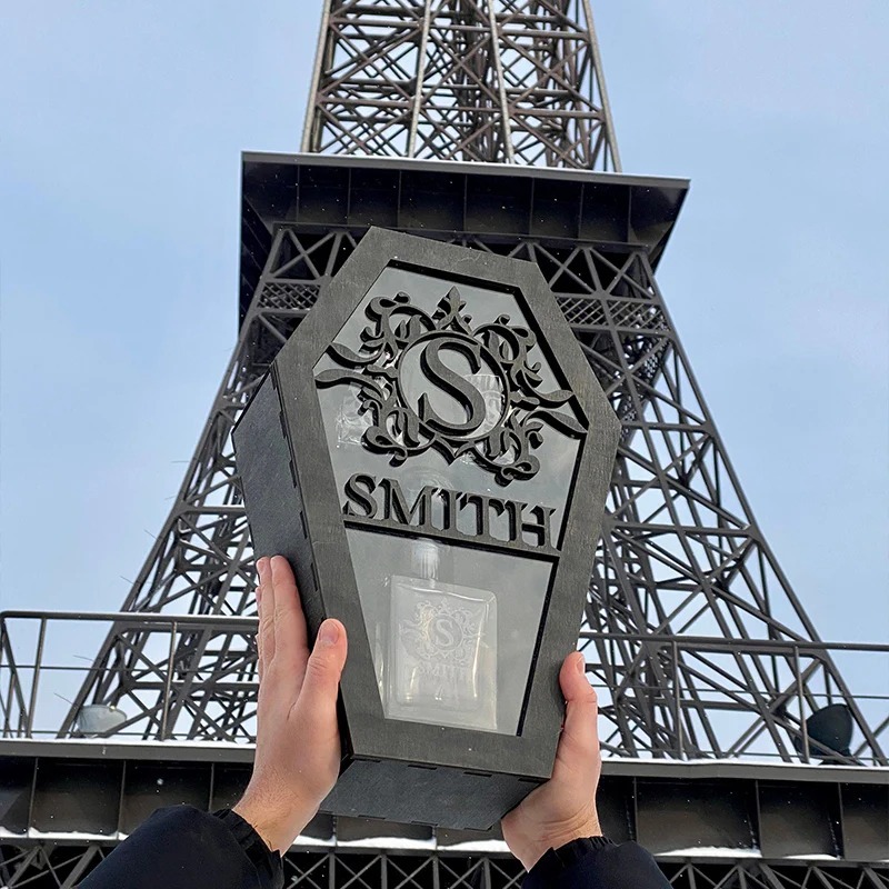 Personalized Coffin Whiskey Decanter Set | Custom Whiskey Decanter & Glass Gift Set