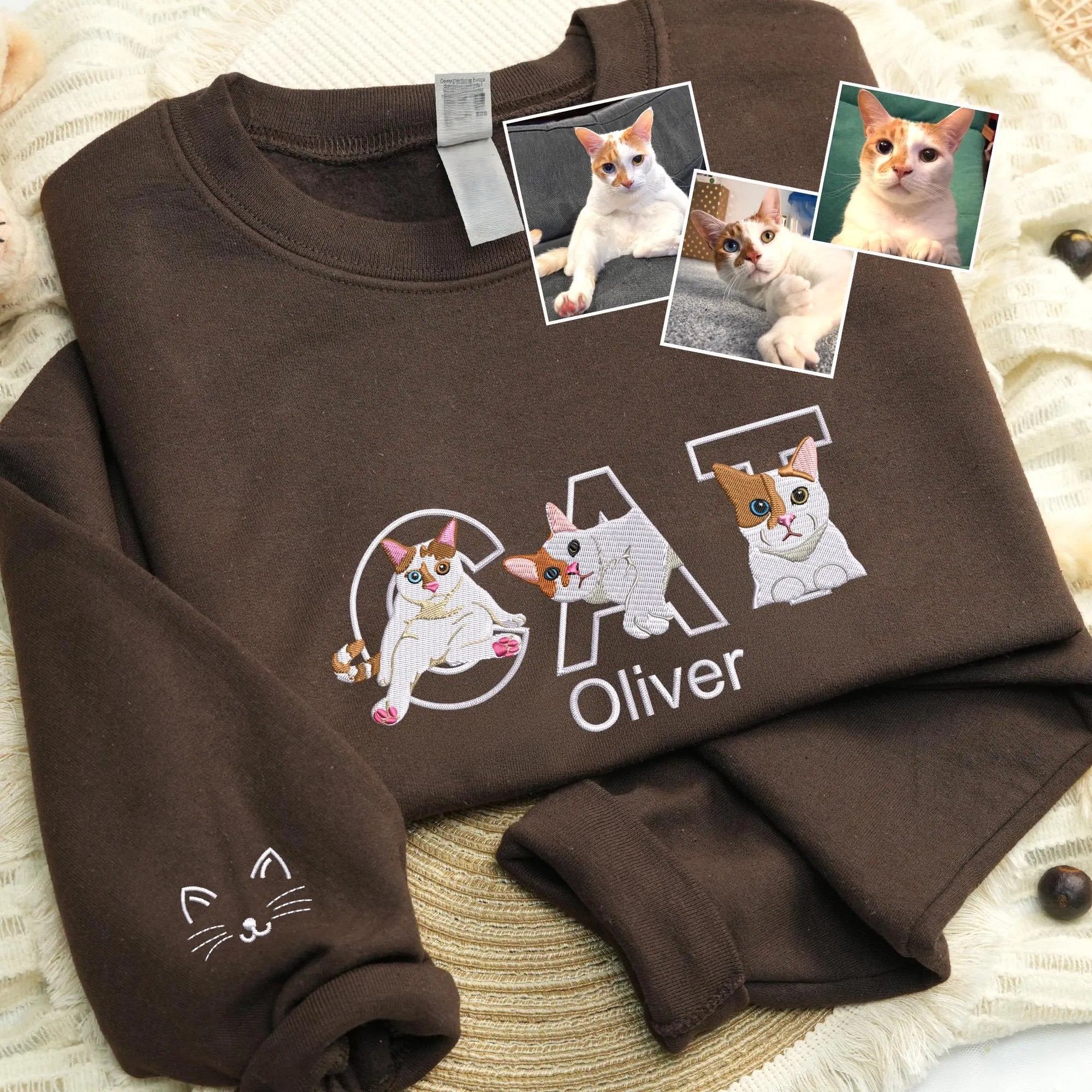 Custom Dog Embroidered Sweatshirt With Photo - Pet Memorial Gift, Gift For pet lover