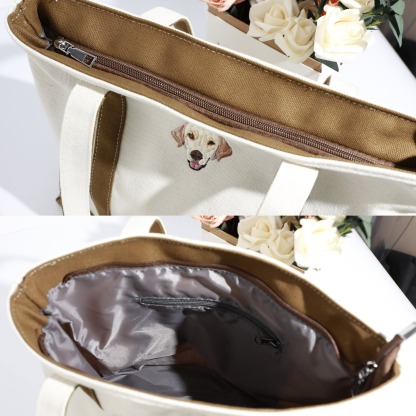 Custom embroidered Pet Bag, Cat Mom Gift,Dog Lover Gifts, Name Tote Bag，Beach Tote Bag