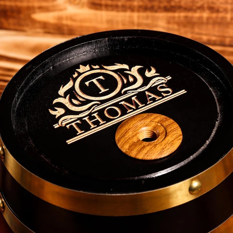 Personalized Engraved 3L Mini Wood Whiskey Barrel - Wedding & Groomsmen Gift for Him