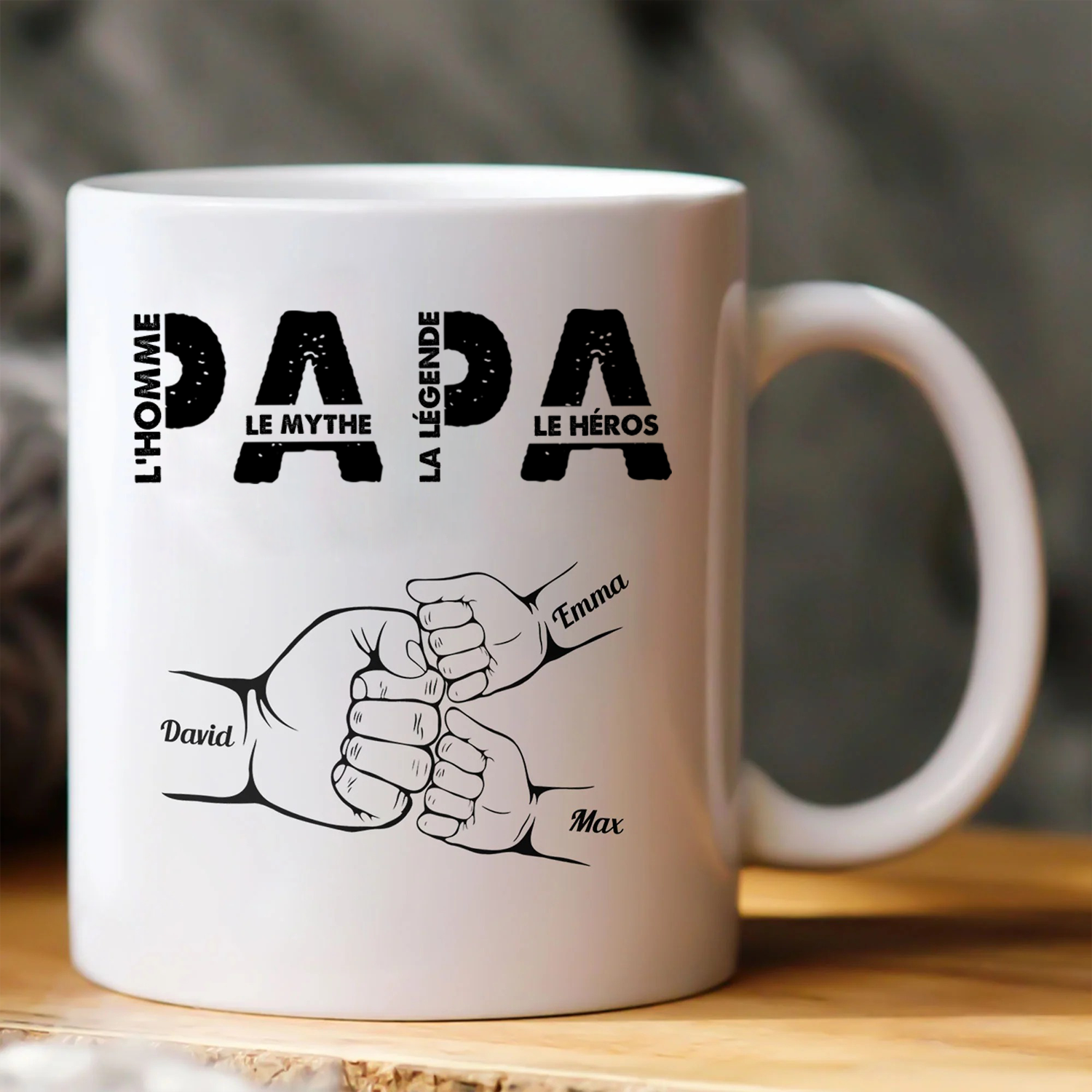 Papa l'homme, le mythe, la légende - Mug personnalisé pour la fête des pères