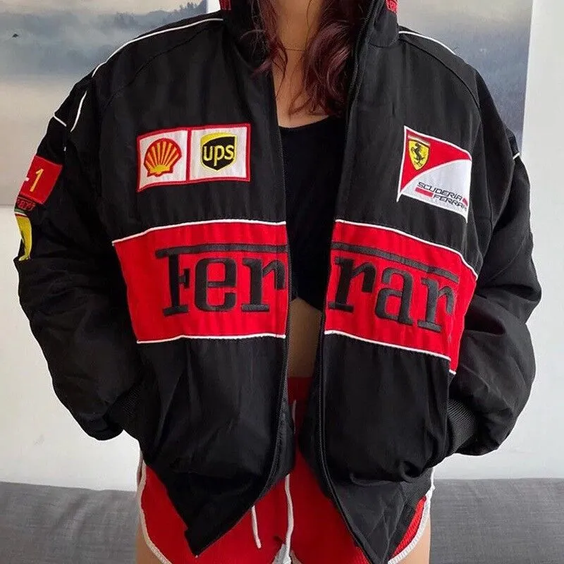 Culture Yoru Vintage F1 Ferrari Redbull Racing Bomber Jacket