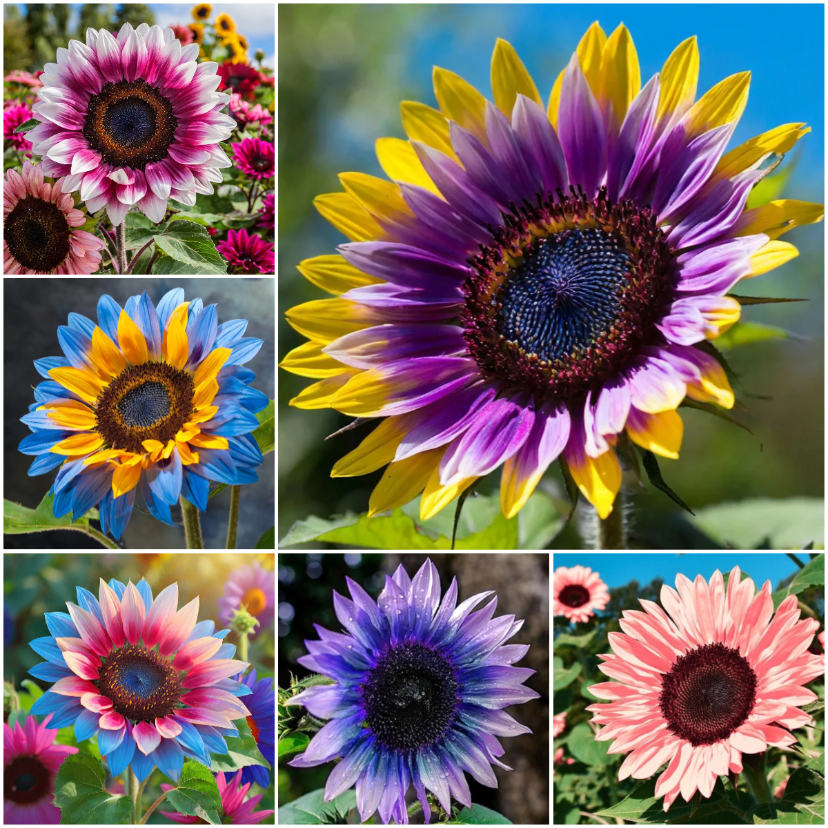 Colorful sunflowers