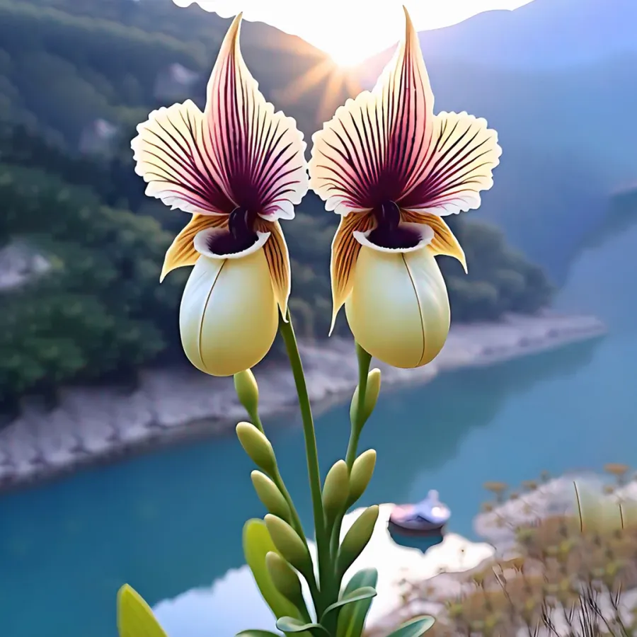 Alpine Circle Paphio Purple Orchid Rare Plant Seeds