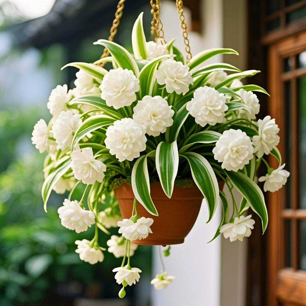 🌿✨ Golden Spider Plant – Nature’s Air-Purifying Beauty! 🌼🌱