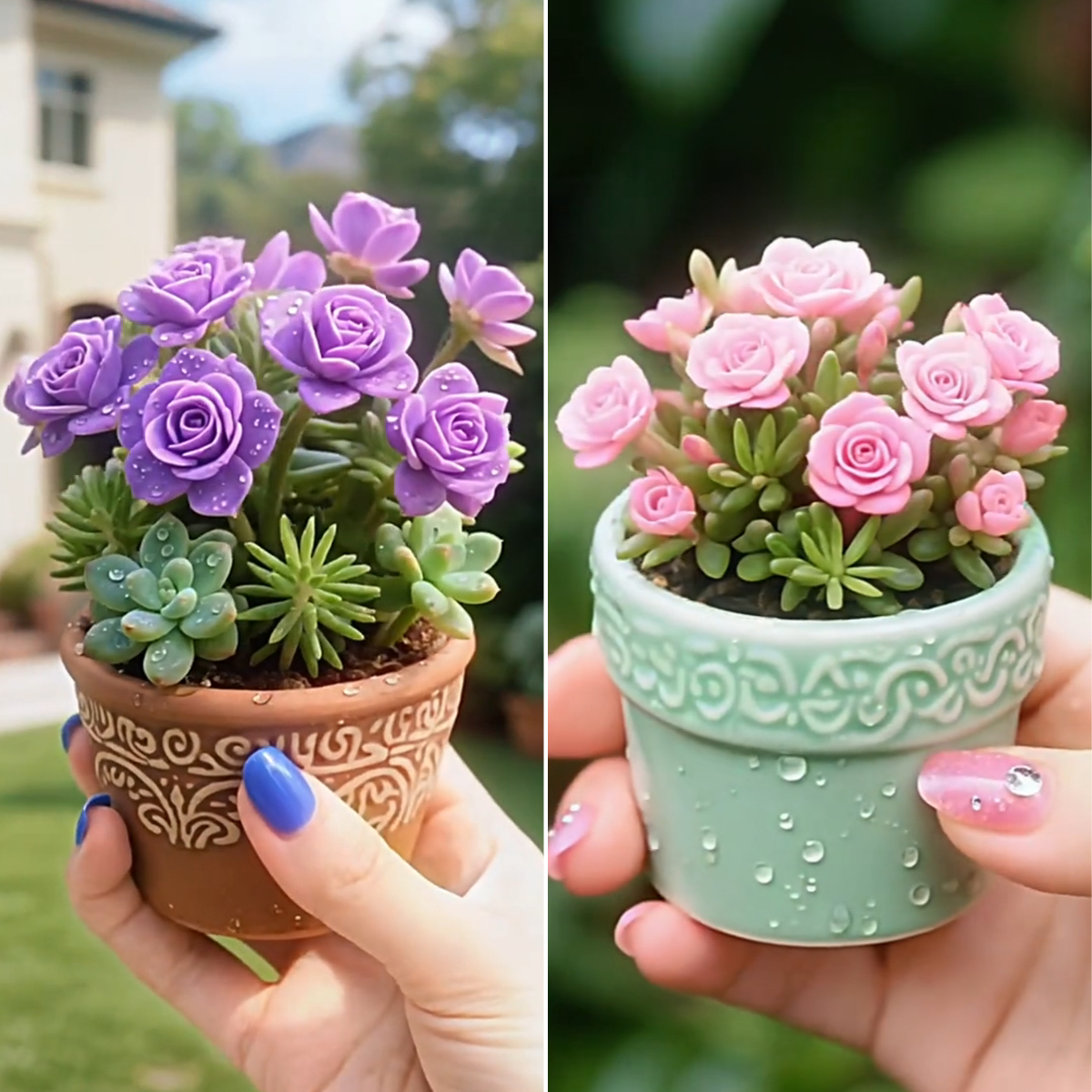 🌈 Rainbow Rose Succulents – Tiny Roses, Big Joy! 🌹✨