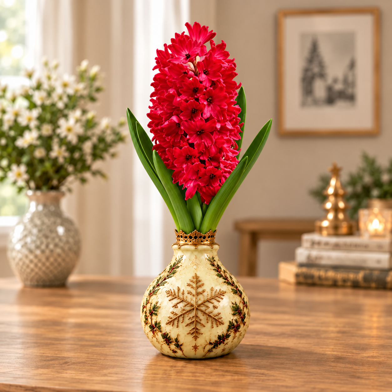 Hyacinth flowers growing and blooming
