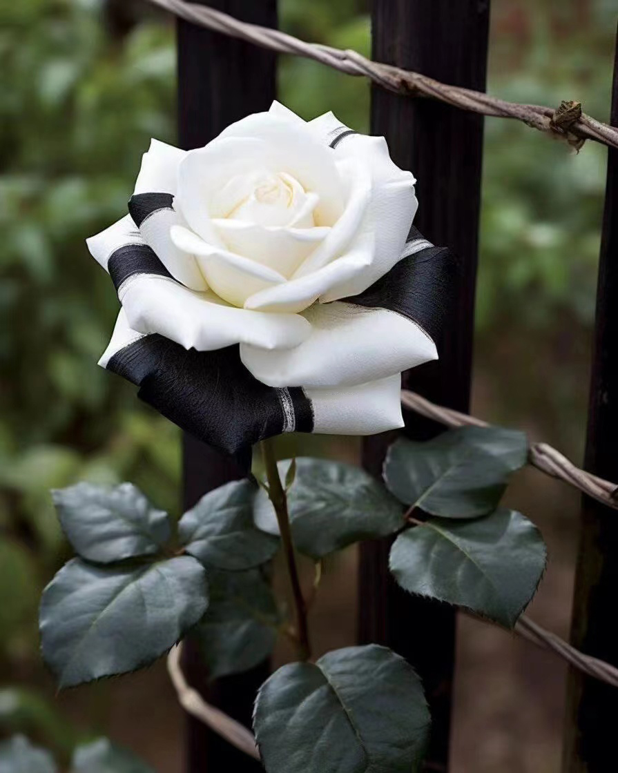 🤍Rare Black and White Twin Roses🖤