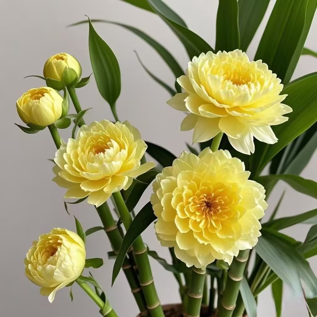 Lucky Flowering Bamboo Potted Plant