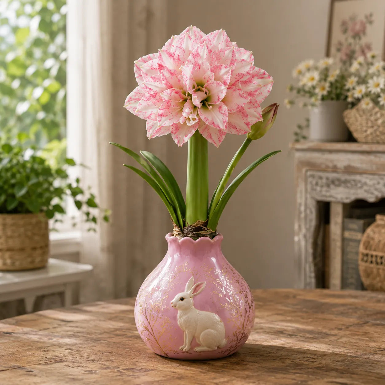 🌺 Double Amaryllis Bulbs – Stunning Ruffled Blooms for Indoor Growing
