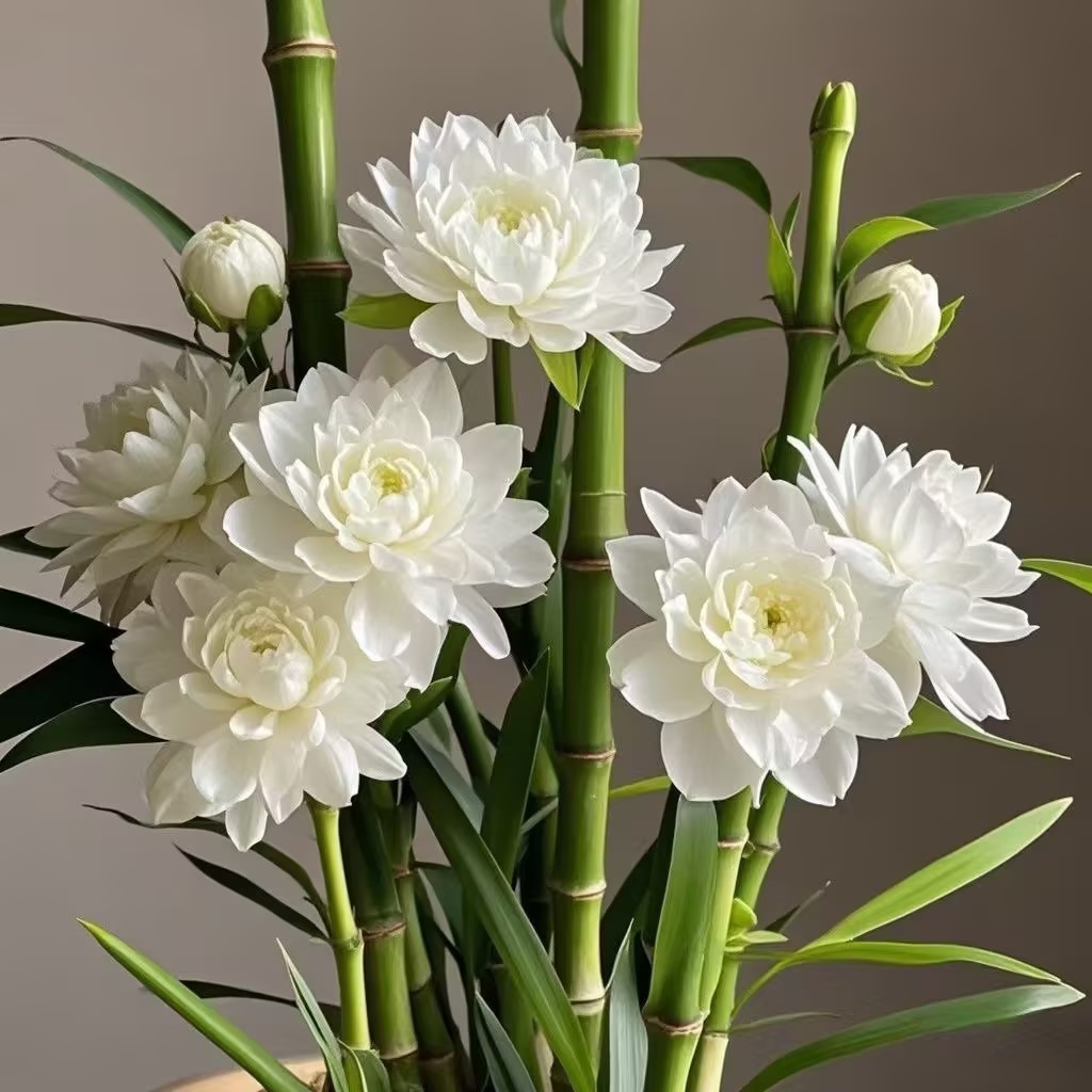 Lucky Flowering Bamboo Potted Plant