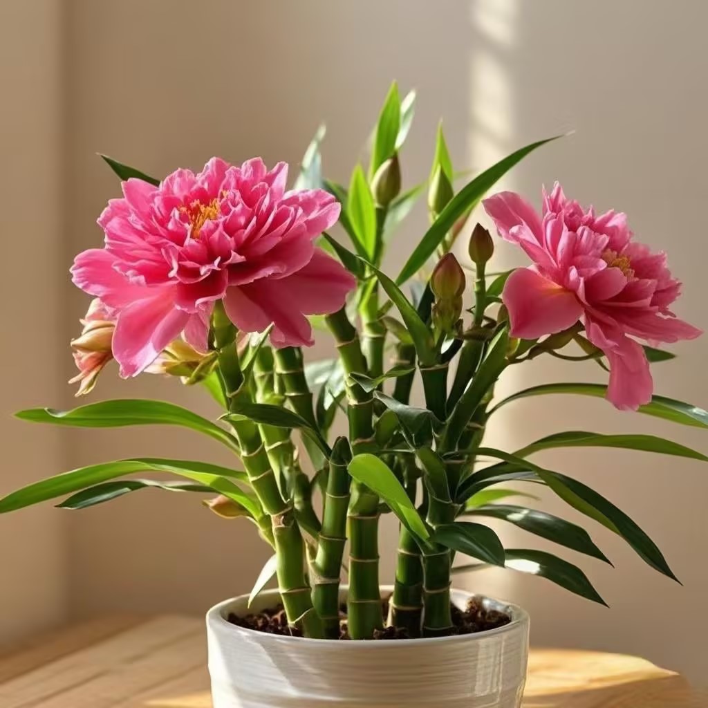 Lucky Flowering Bamboo Potted Plant