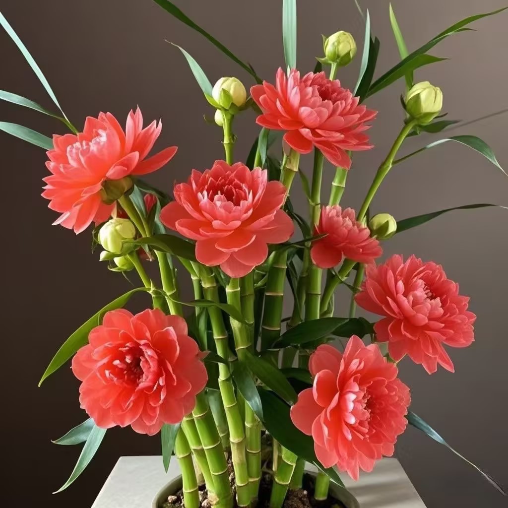 Lucky Flowering Bamboo Potted Plant