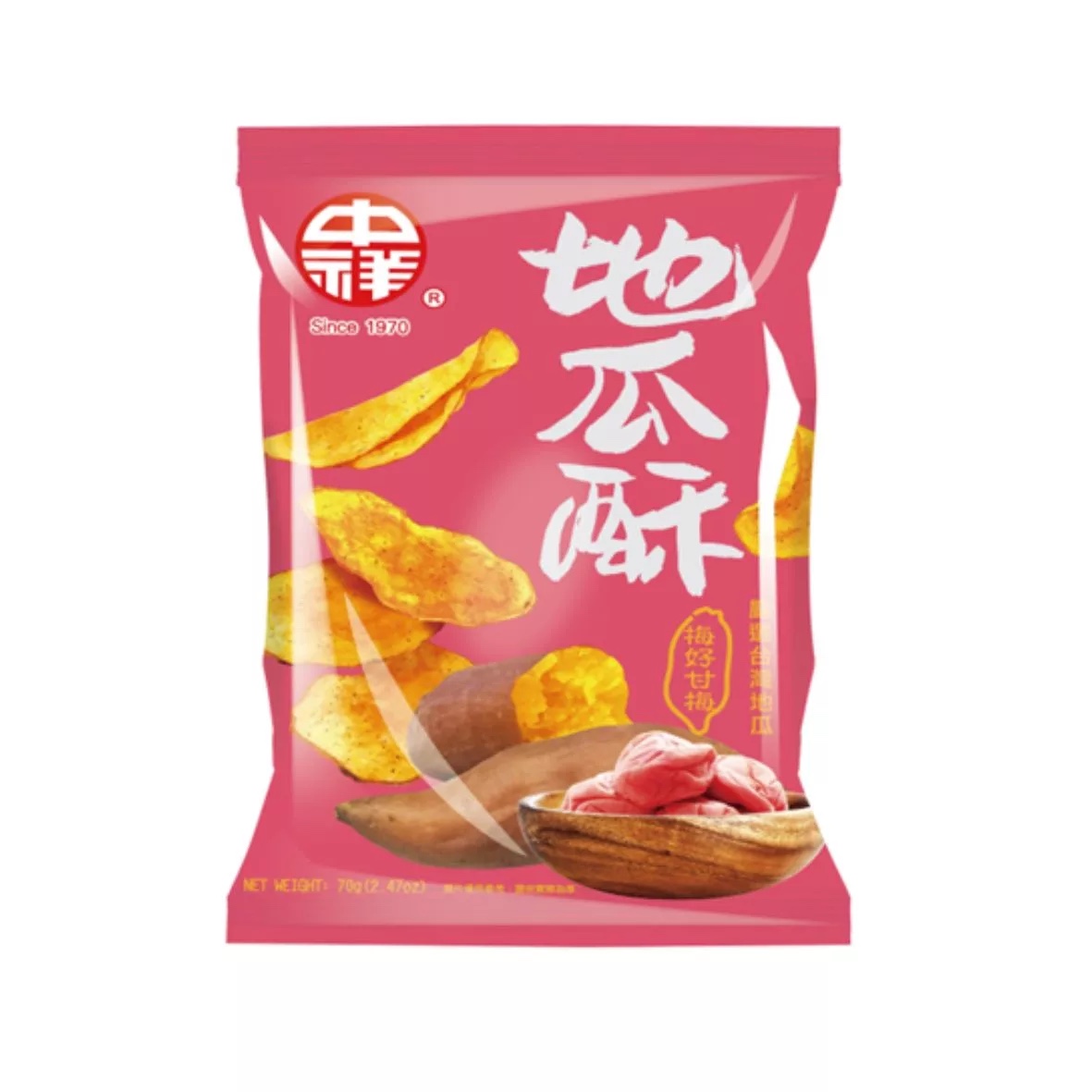 中祥地瓜酥 梅子口味 Sweet Potato Chips (Plum Flavour) 70g