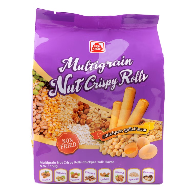 北田 綜合穀物堅果香脆卷 Multigrains Nut Crispy Roll Chickpea Yolk Flavour 150g