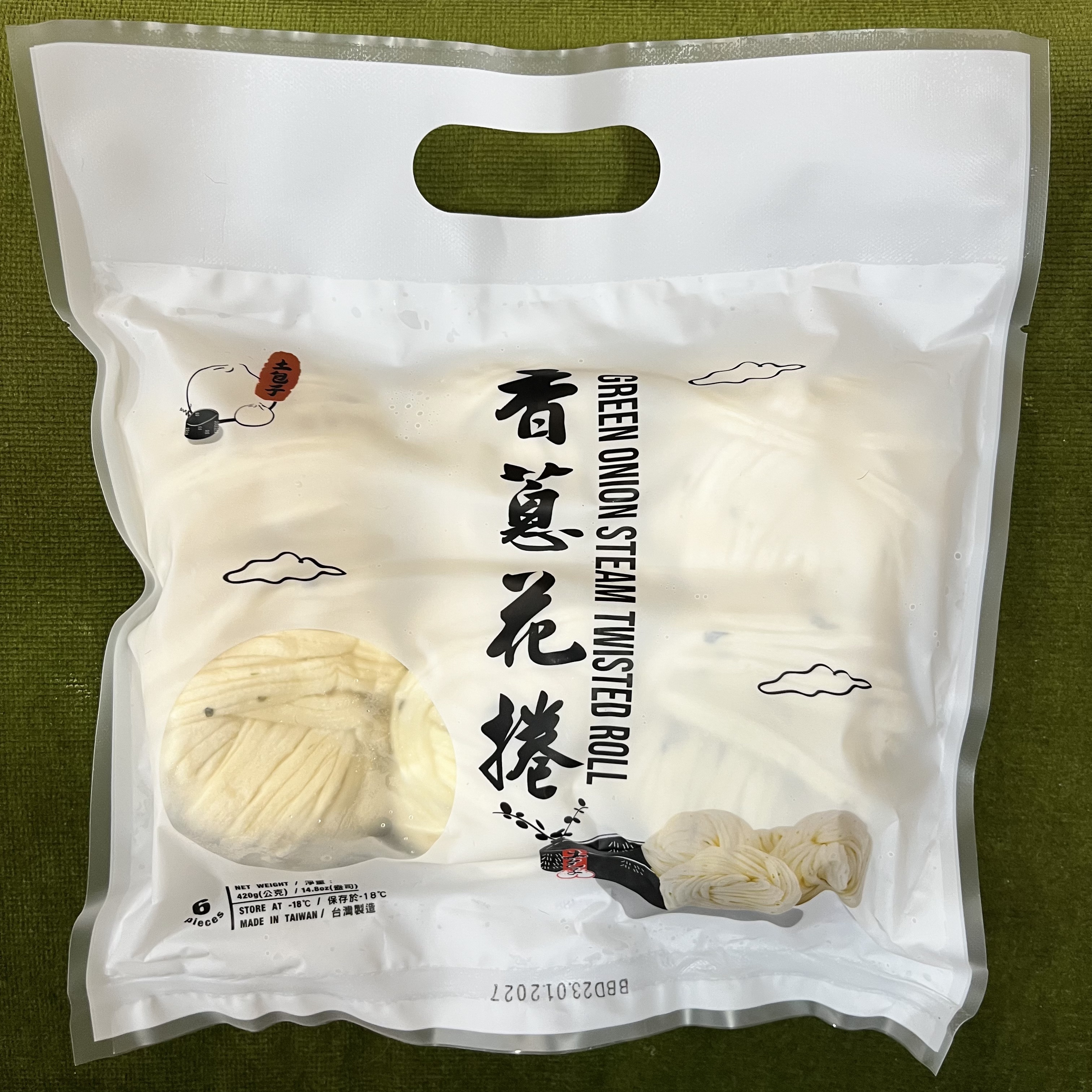 【冷凍】台南 香蔥花捲 Spring Onion Bun Roll 420g