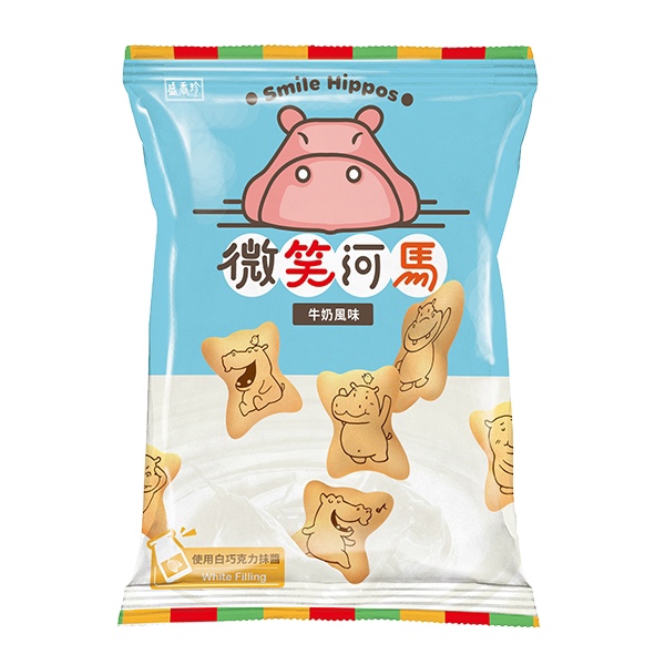 盛香珍 微笑河馬餅 牛奶口味 Smile Hippo Biscuits Milk Flavor 60g