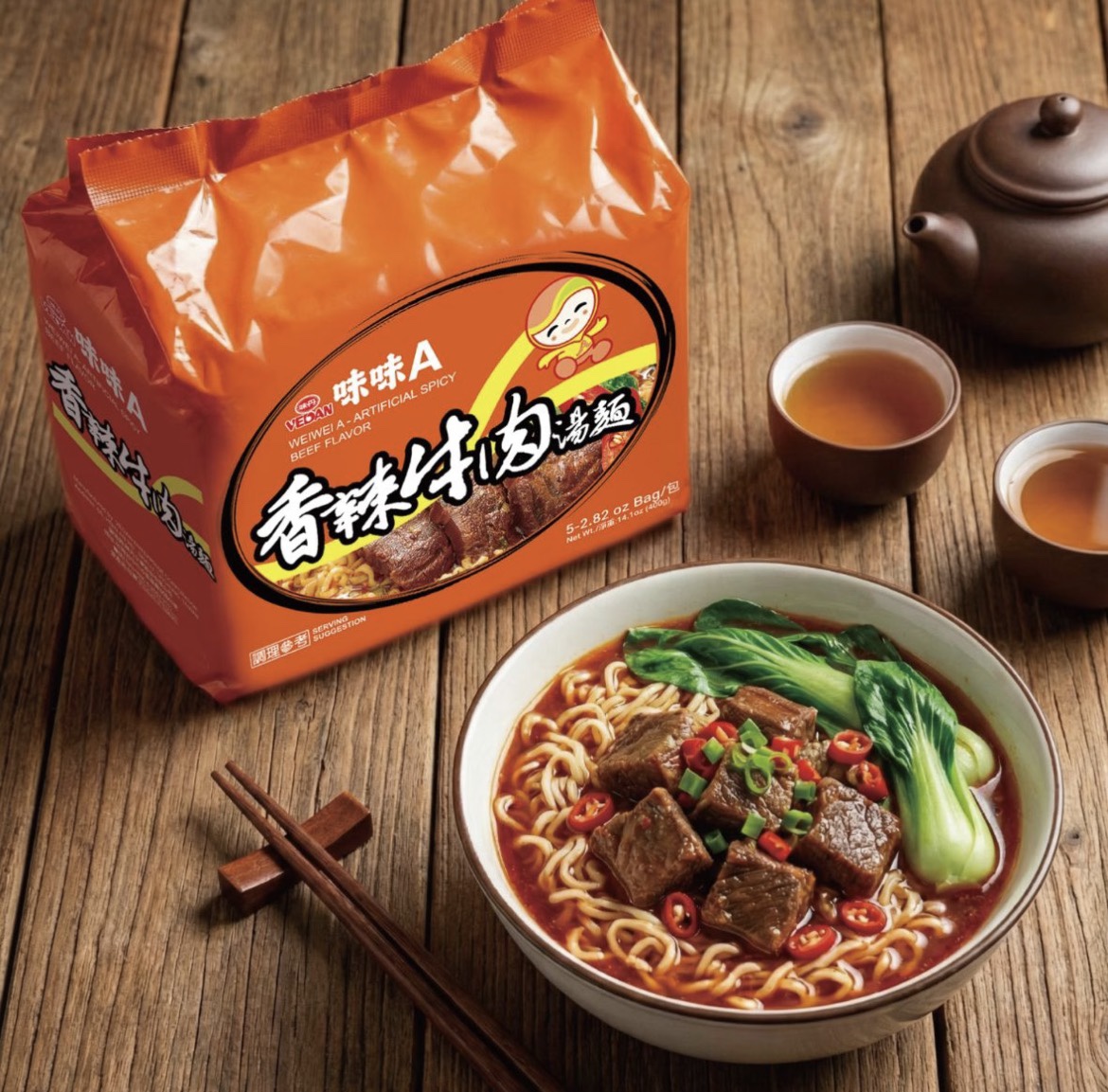味味A 香辣牛肉麵 WEI WEI A INSTANT NOODLES ARTIFICIAL SPICY BEEF FLAVOUR 80g