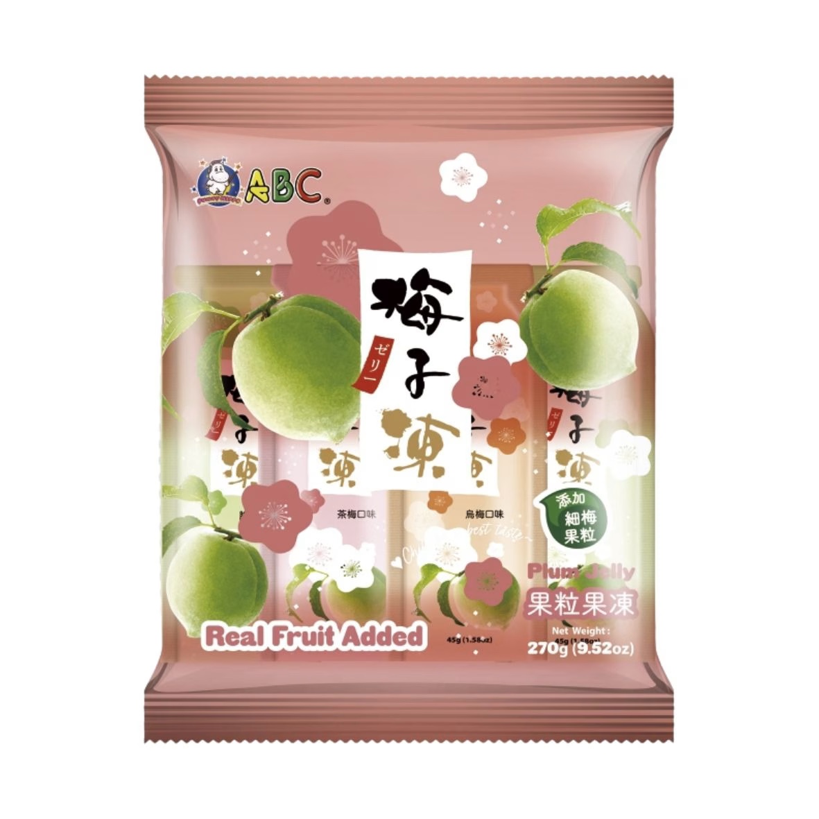 ABC果粒口袋果凍 綜合梅子味 Fruity Pouch Jelly Mixed Plum 45g*6