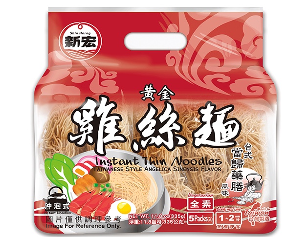 黃金雞絲麵 -當歸藥膳 Instant Thin Noodles Taiwanese Style Angelica Sinensis Flavor 335g