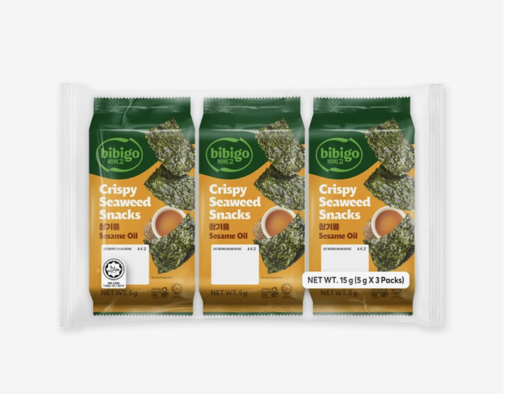 CJ韓式海苔點心脆片 原味 
CJ Bibigo Crispy Seaweed in Tray (sesame) 5g*3