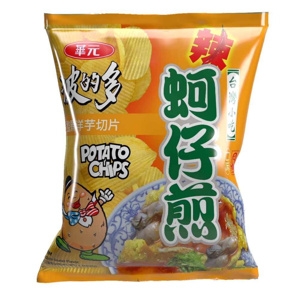 波的多 - 蚵仔煎薯片 辣味 Potato Chips Oyster Omelet Flavour Spicy 34g