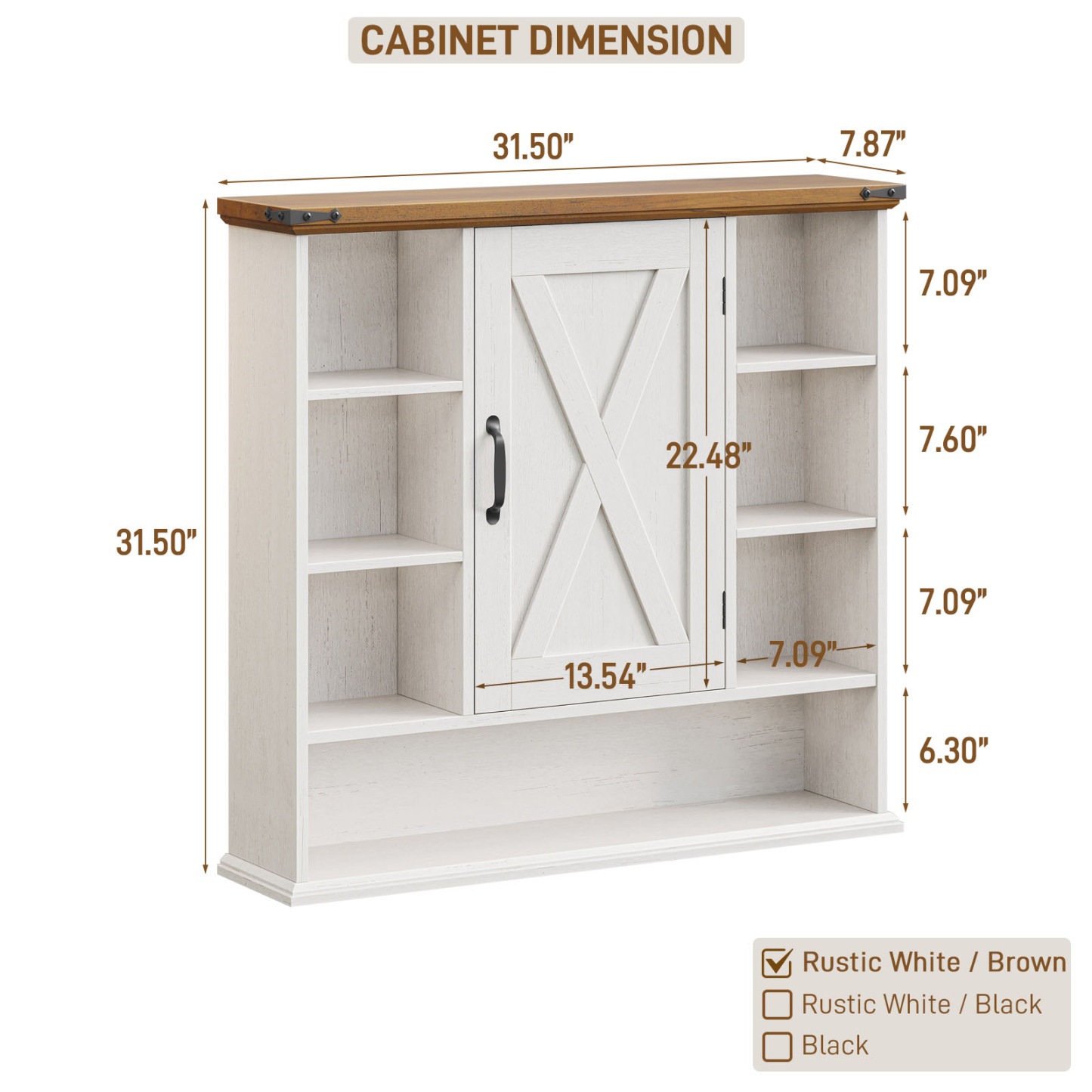 Halitaa Bathroom Wall Cabinet, Farmhouse Medicine Cabinet with Adjustable Shelves and Barn Doors, Large Wall Mounted Over the Toilet Storage Cabinet for Bathroom, Laundry Room, Kitchen