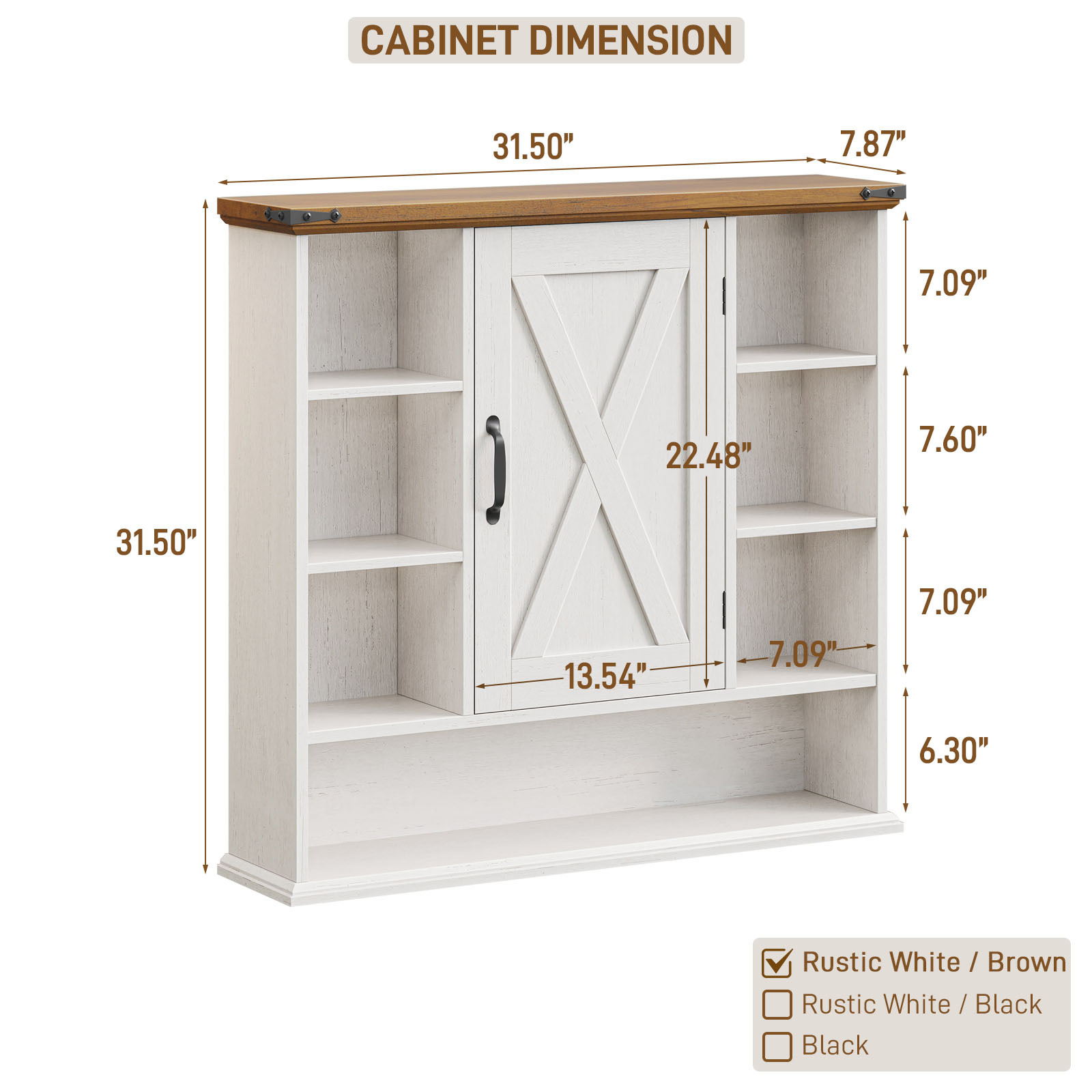 Halitaa Bathroom Wall Cabinet, Farmhouse Medicine Cabinet with Adjustable Shelves and Barn Doors, Large Wall Mounted Over the Toilet Storage Cabinet for Bathroom, Laundry Room, Kitchen