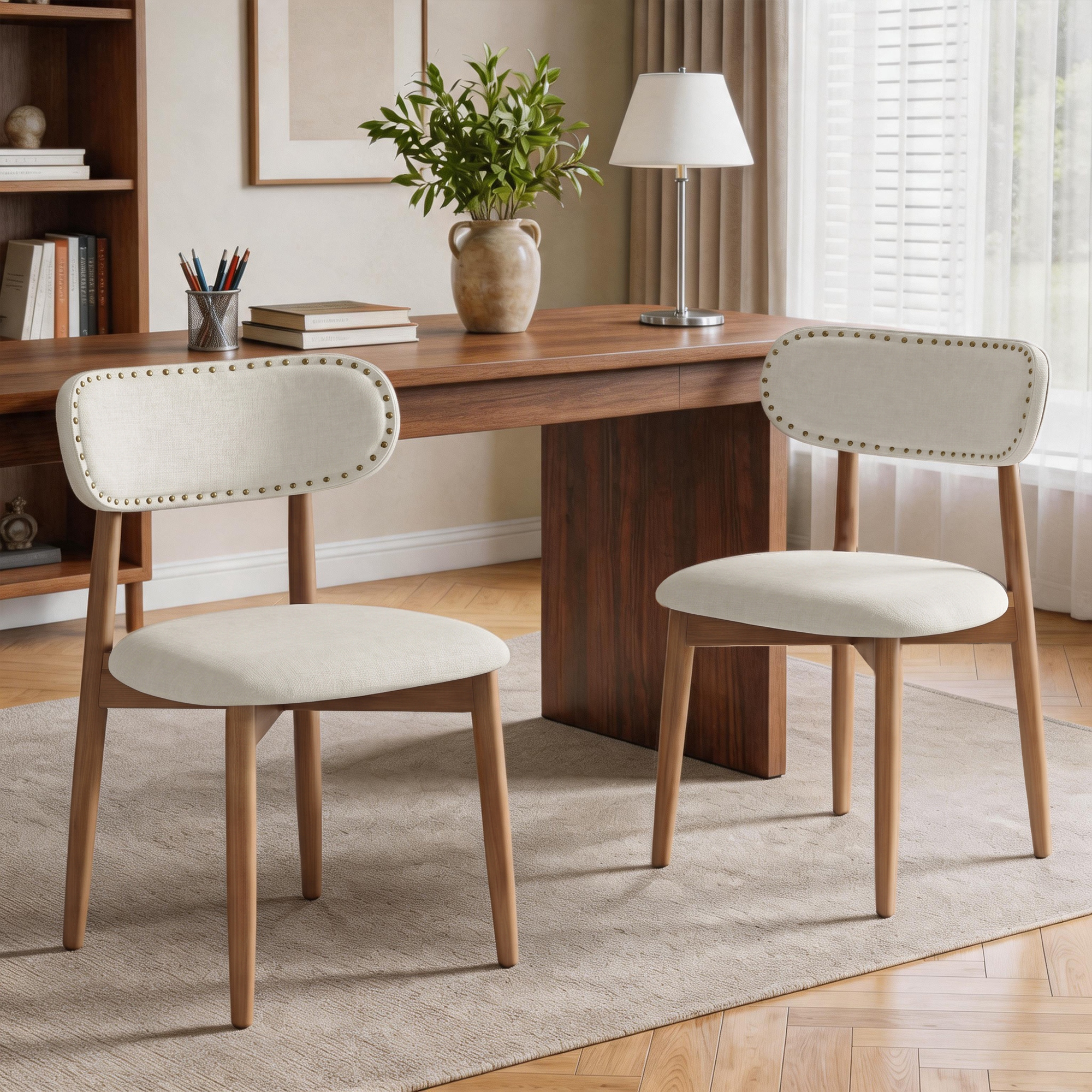 VEANERWOOD Dining Chairs Set of 2, Velvet Fabric Upholstered Kitchen Chairs