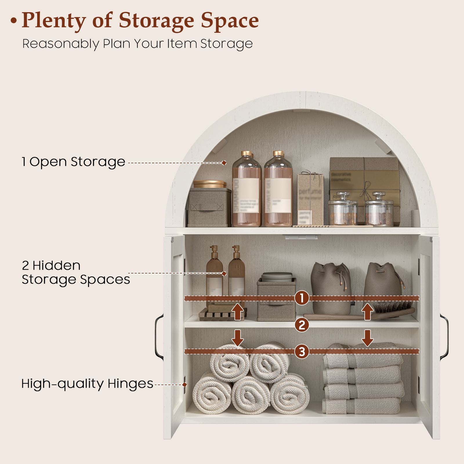 Arched Bathroom Wall Cabinet, Farmhouse Medicine Cabinet with Barn Door and with Adjustable Shelf, 23.6 x 28.7'' Wooden Storage Cabinet Wall Mounted for Bathroom Laundry Room Kitchen