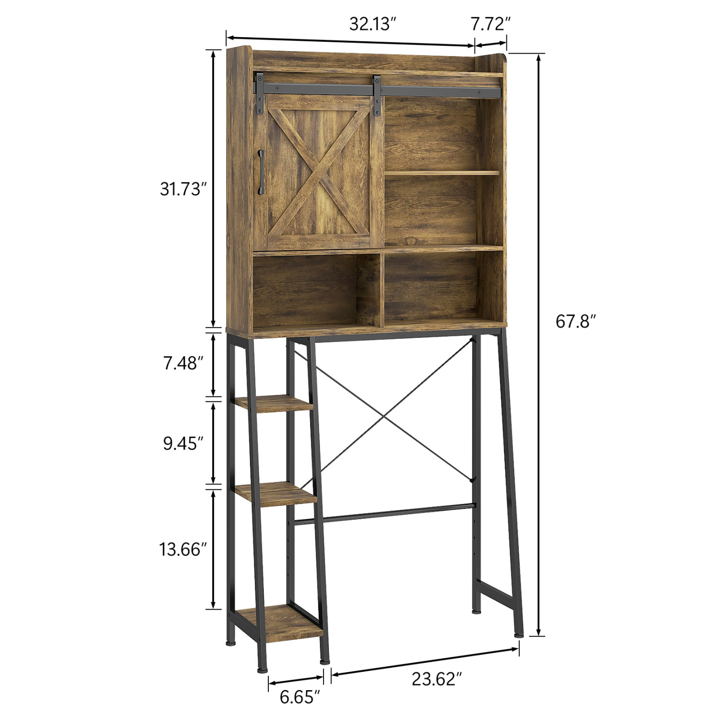 Vabches Over The Toilet Storage Cabinet with Sliding Door and Integrated Toilet Paper Holder, Ideal for Bathrooms, Restrooms, and Laundry Rooms.