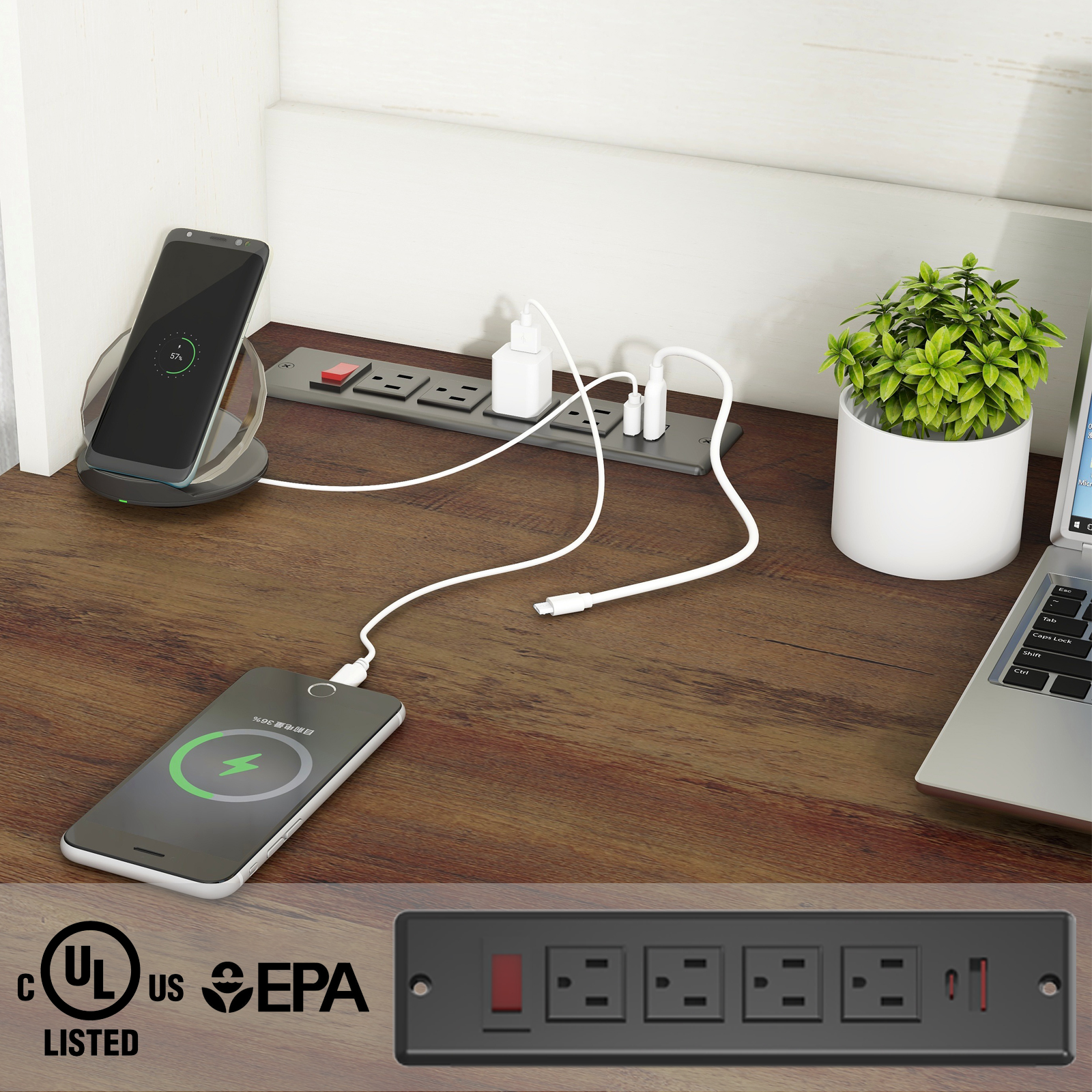 Farmhouse 47" Executive Desk, Computer Desk with Drawers and Storage Cabinet, Workstation Computer Desk with Hutch for Home Office