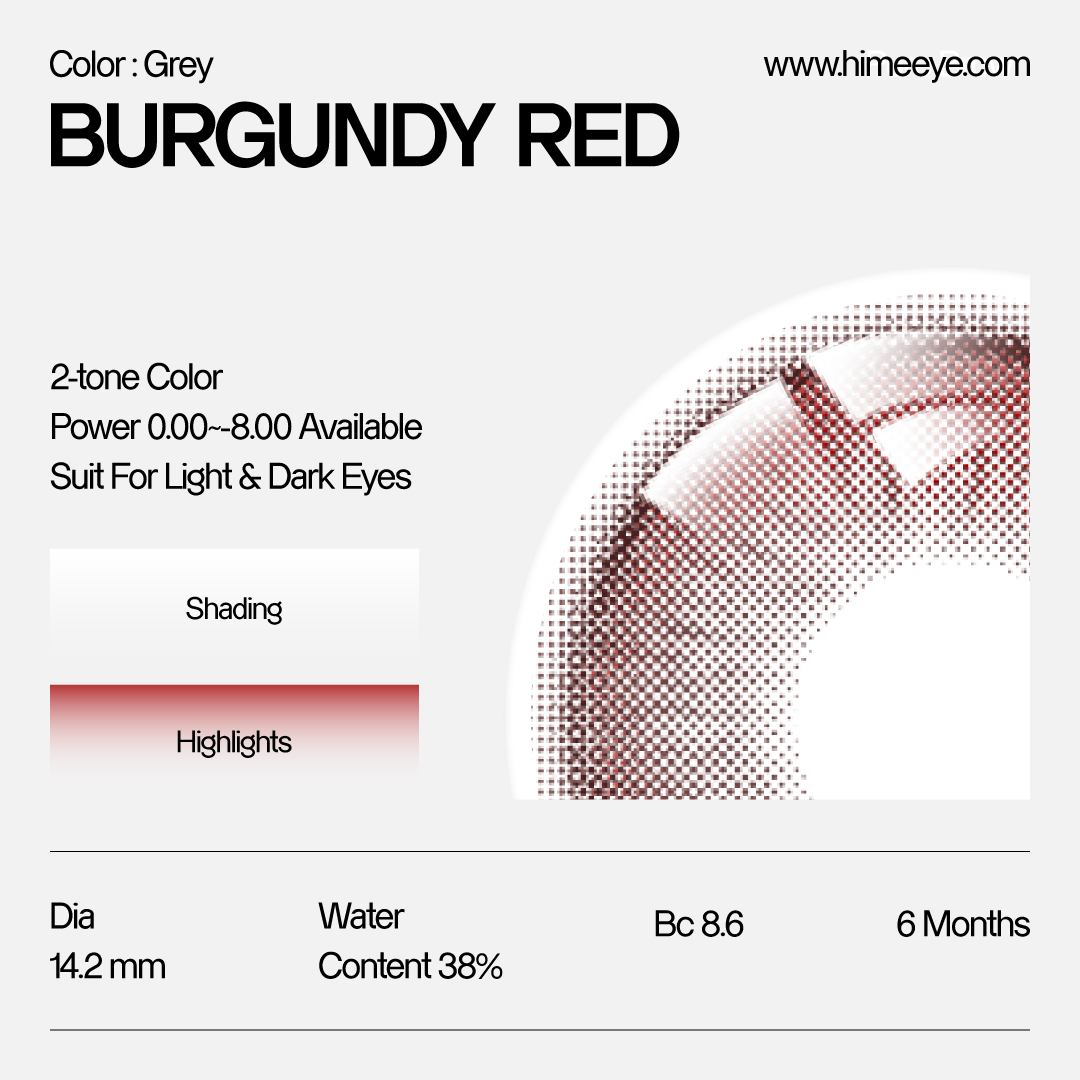 Hime Burgundy Red | 6 Months ,2pcs